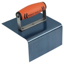 [KRA.<2.CF592PF] Kraft 6" x 6" x 3/4" Radius x 3-1/2" Lip Blue Steel Batter Edger