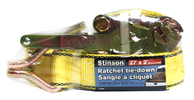 Stinson Ratchet Tie Down Strap with J Hooks