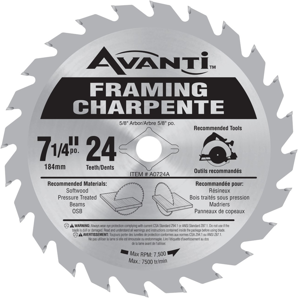 Avanti 7-1/4 x 24 Framing Blade