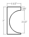 [VIE.<8.FAFB300/250] Vieira Flexible Foam Bullnose Formliner (3", 1-1/2", 2-1/2" Half Round)