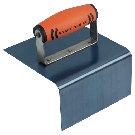 [KRA.<2.CF592PF] Kraft 6" x 6" x 3/4" Radius x 3-1/2" Lip Blue Steel Batter Edger