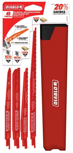 [DBL.<2.DSC006SC] Diablo Bi-Metal Reciprocating Saw Blade 6pc Set